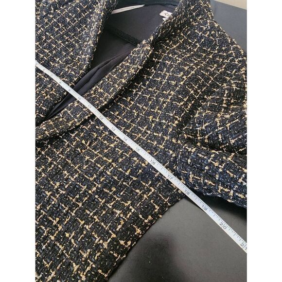 Nanette Lepore  NWT tweed open front black and gold blazer Size small - Picture 8 of 8